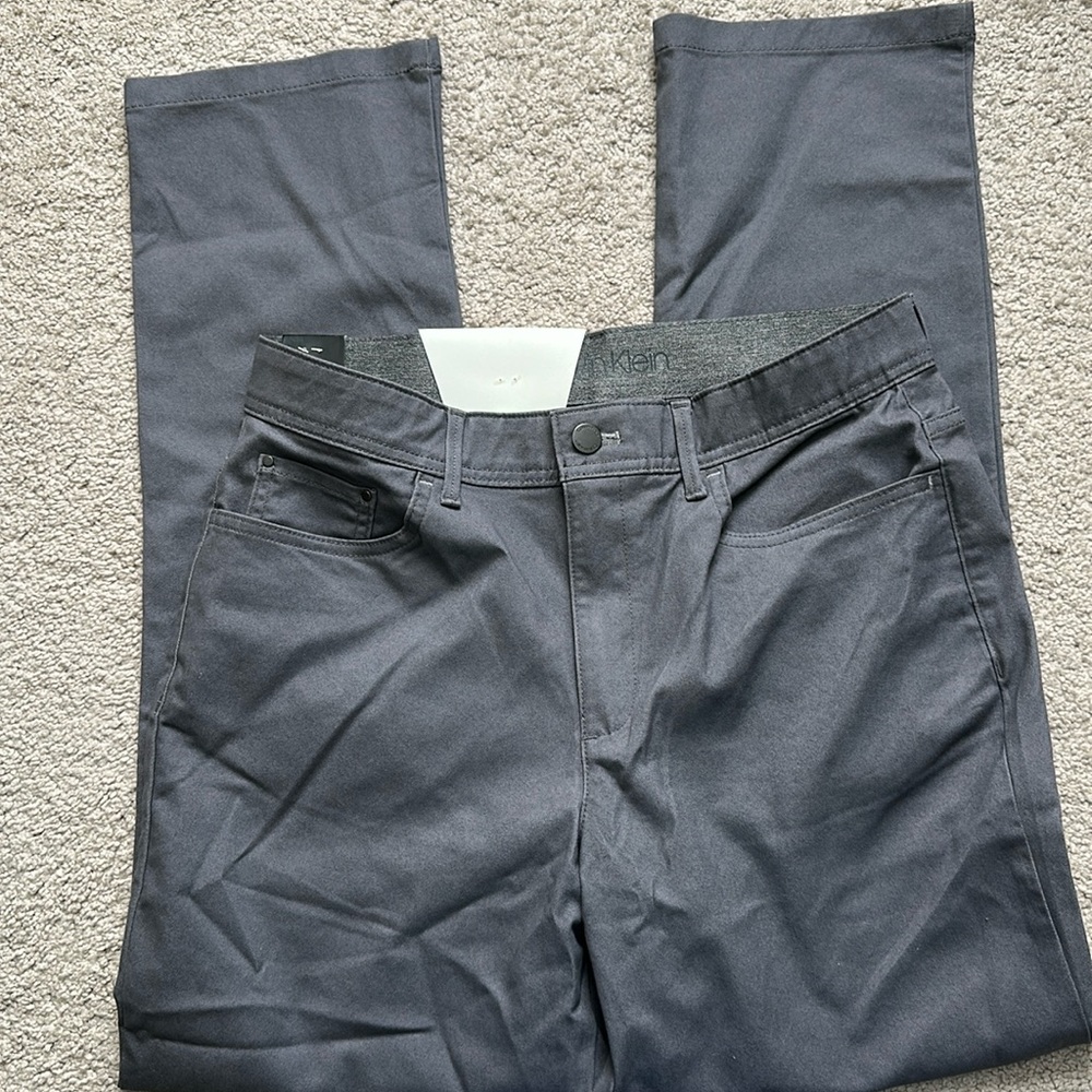 NWT Calvin Klein pants , medium gray , stretch, infinite waist